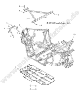 Polaris, RZR 800 EFI /EPS, CHASSIS, MAIN FRAME AND SKID PLATE