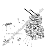Polaris, Ranger 900 XP EU, ENGINE, COOLING, THERMOSTAT AND BYPASS