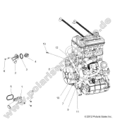 Polaris, Ranger Crew 900 All Options, ENGINE, COOLING, THERMOSTAT AND BYPASS