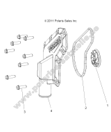 Polaris, RZR 570 (R06), ENGINE, WATERPUMP IMPELLER AND COVER