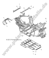 Polaris, RZR 570 EU (R04), CHASSIS, MAIN FRAME AND SKID PLATE