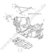 Polaris, RZR "S" 800 EFI, CHASSIS, MAIN FRAME AND SKID PLATE