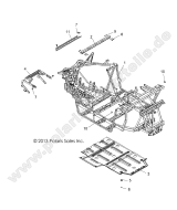 Polaris, RZR 570, CHASSIS, MAIN FRAME AND SKID PLATE