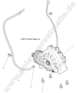 Polaris, RZR 1000 60 INCH ALL (R09), DRIVE TRAIN, FRONT GEARCASE MOUNTING