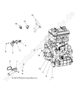 Polaris, RZR 4 900 (R09), ENGINE, COOLING, THERMOSTAT AND BYPASS